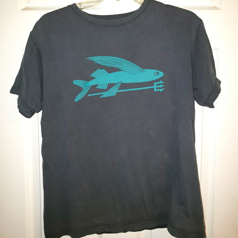 Patagonia Slim Fit Blue Fly Fishing Logo Crewneck